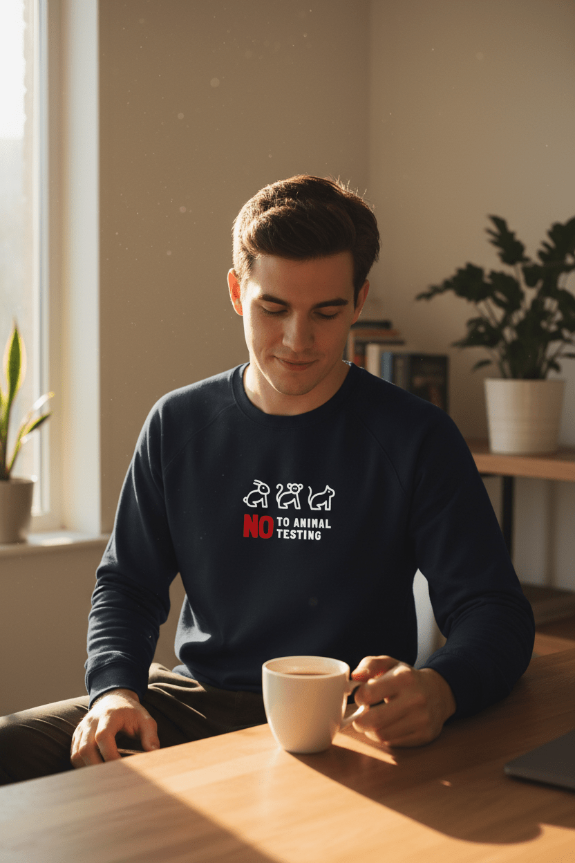 No to Animal Testing Sweatshirt | Cruelty-Free Statement Jumper - AlleyCrafters