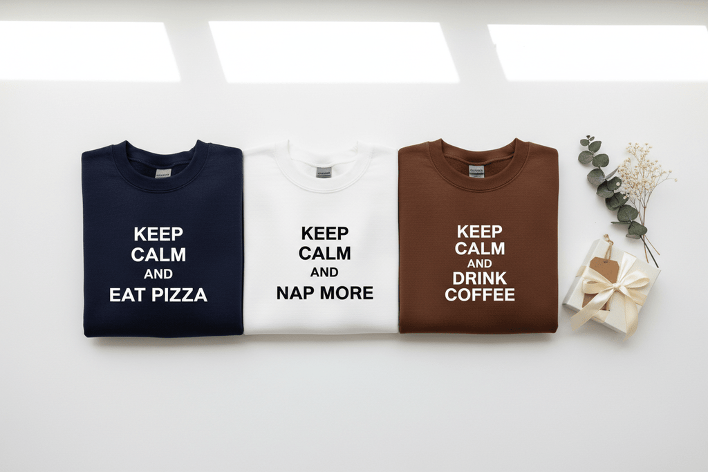 Custom Keep Calm and… Sweatshirt | Personalised Funny Gift - AlleyCrafters