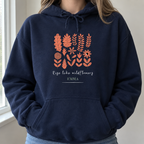 Navy Wildflowers hoodie mockup with Emma