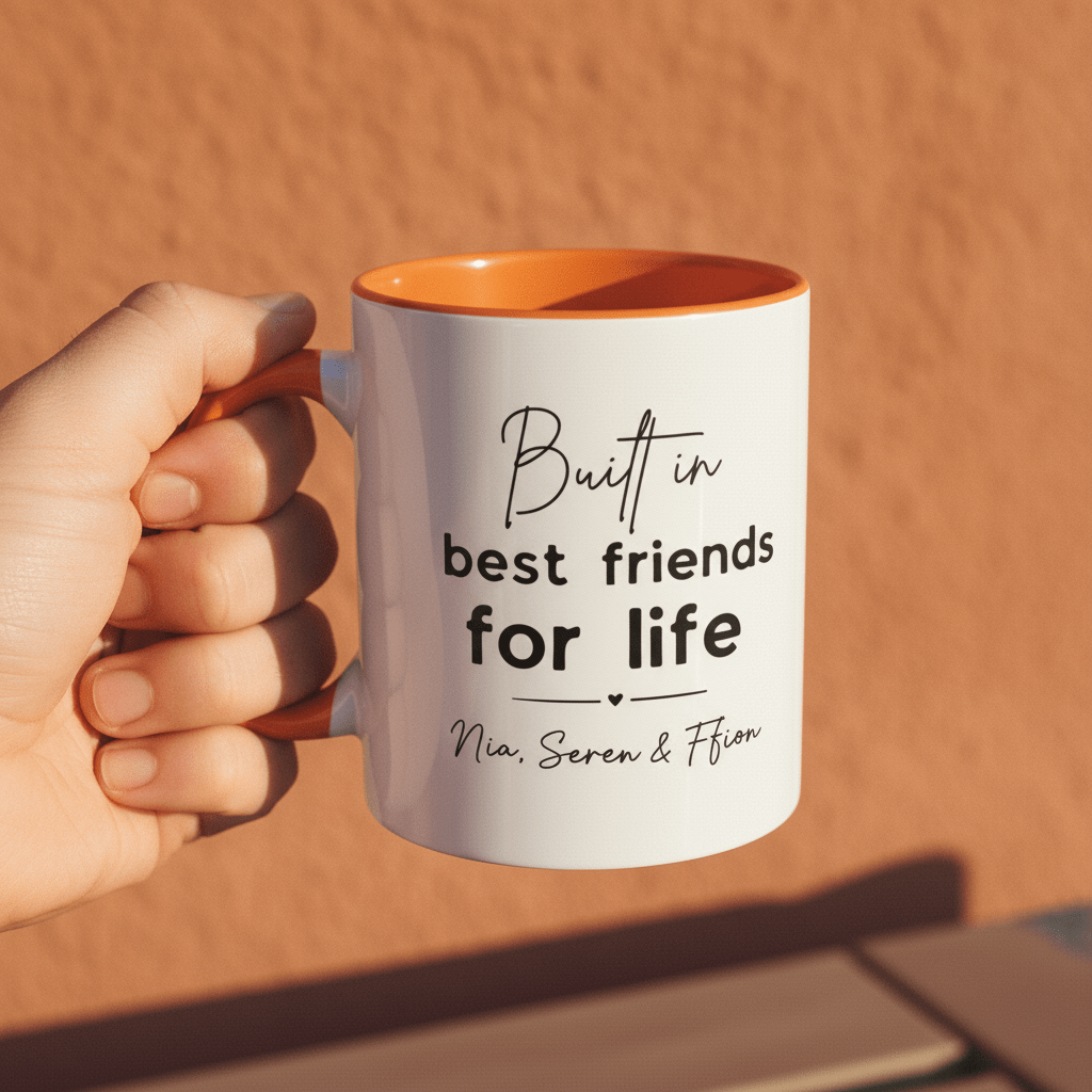 Personalised Best Friends for Life Mug | Custom Name Accent Coffee Mug - AlleyCrafters