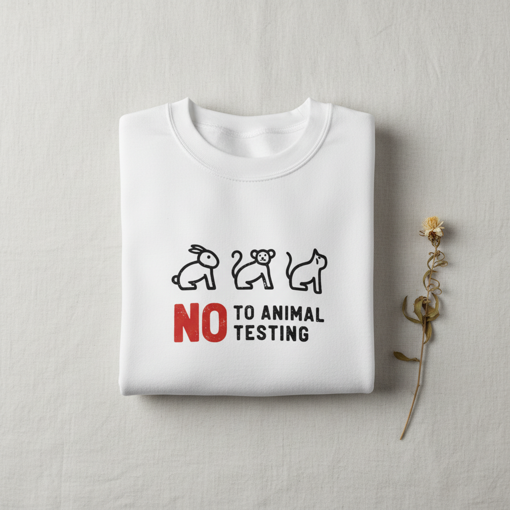 No to Animal Testing - Centred, Wildflower