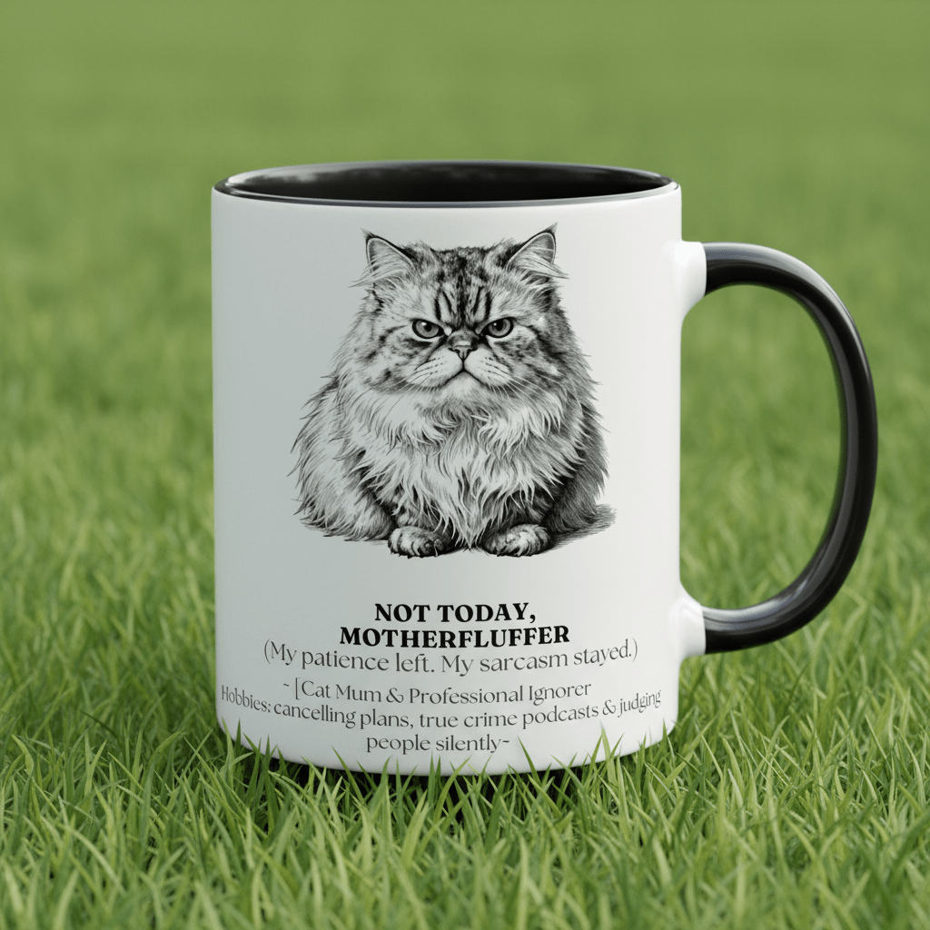 Not Today Motherfluffer Mug | Funny Cat Coffee Cup | Sarcastic Gift - AlleyCrafters