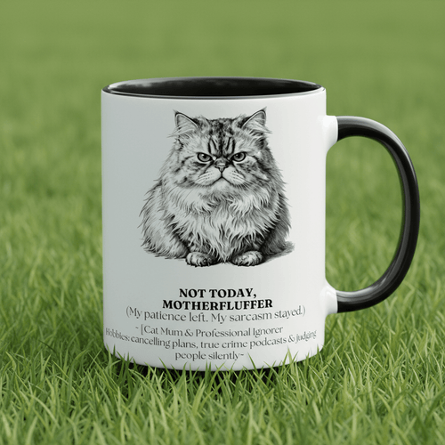 Not Today Motherfluffer Mug | Funny Cat Coffee Cup | Sarcastic Gift - AlleyCrafters