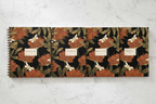 Notebooks in row on marble