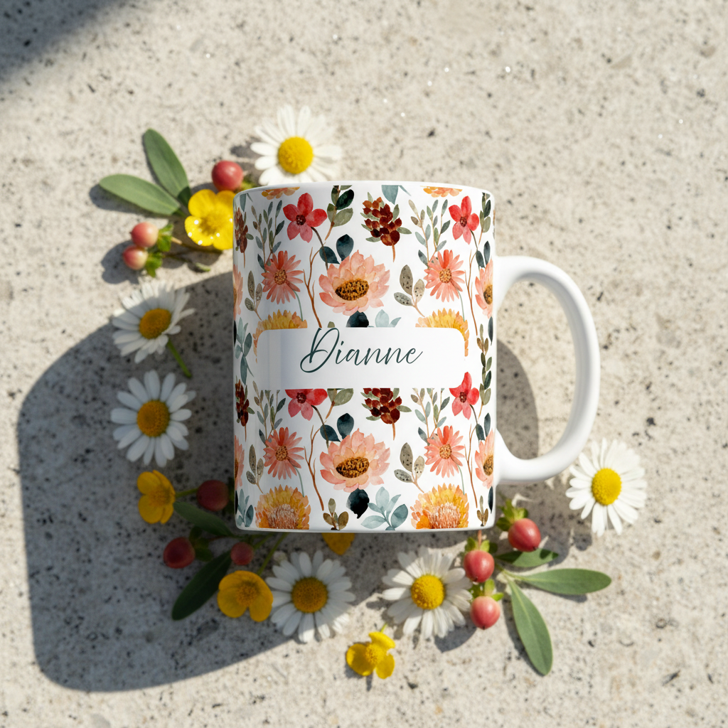 Overhead with garden flowers