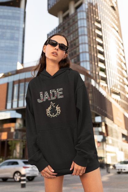 Fire Graphic Unisex Hoodie - Personalized Edgy Lettering Design