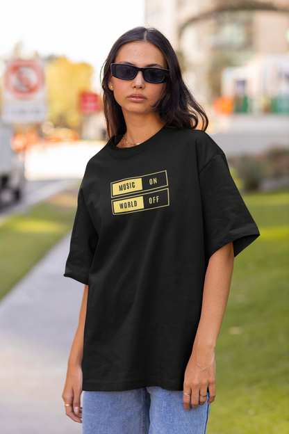 Music On, World Off Unisex Tee