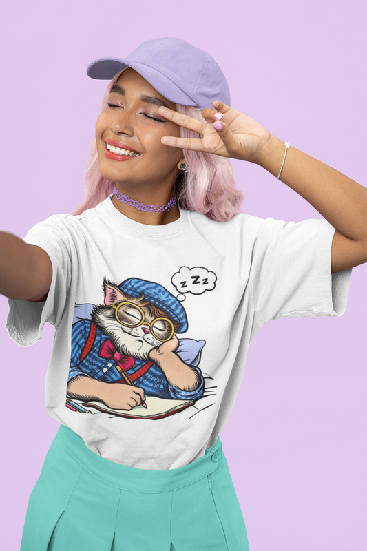 Cat Napping T-Shirt - Pop Art Design