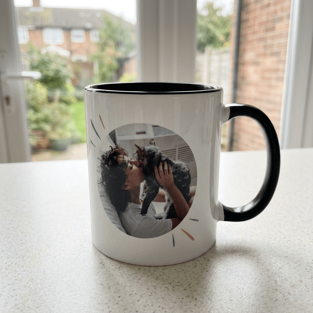 Personalised Cat Photo Mug – All I Need Is Caffeine and My Cat - #AlleyCrafters