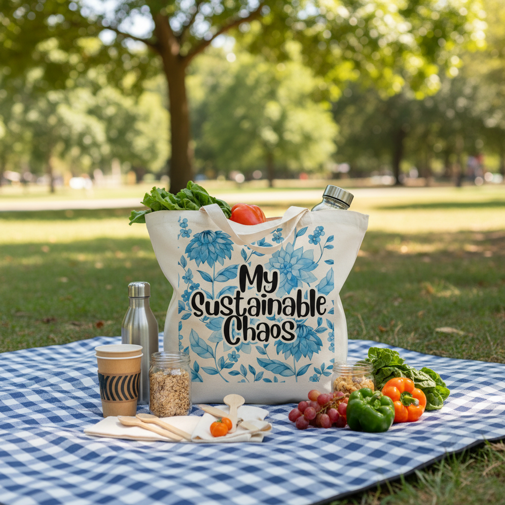 Picnic with blue sustainable chaos