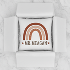 Personalised pillowcase with rainbow design and name MR MEAGAN