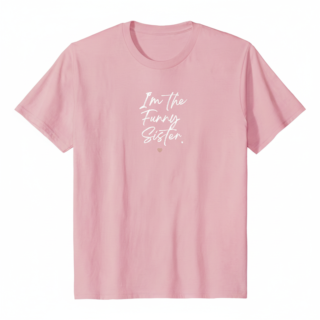 Pink Funny Sister Tee Product Small