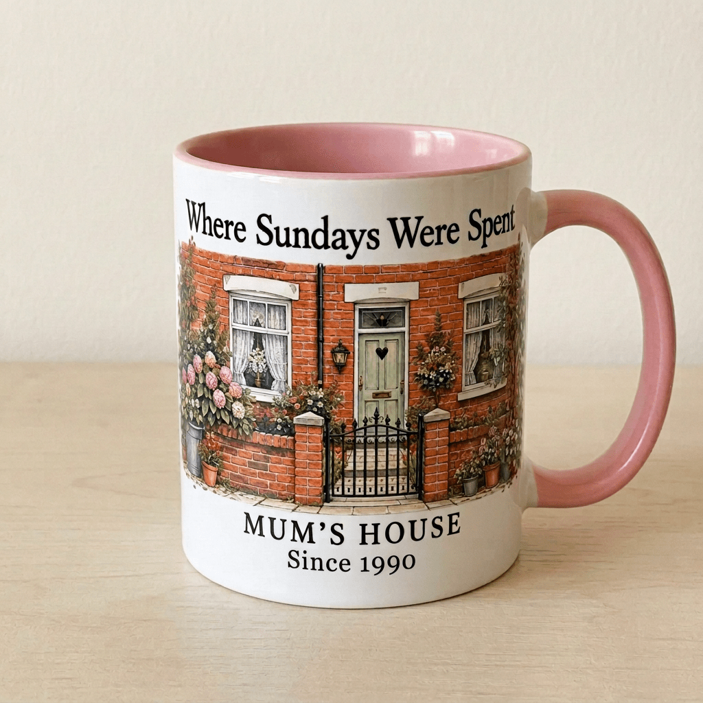 Personalised Family House Mug – Where Sundays Were Spent - #AlleyCrafters