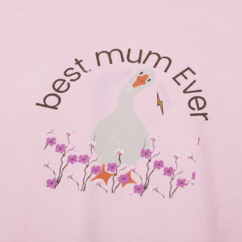 Pink t-shirt close-up detail