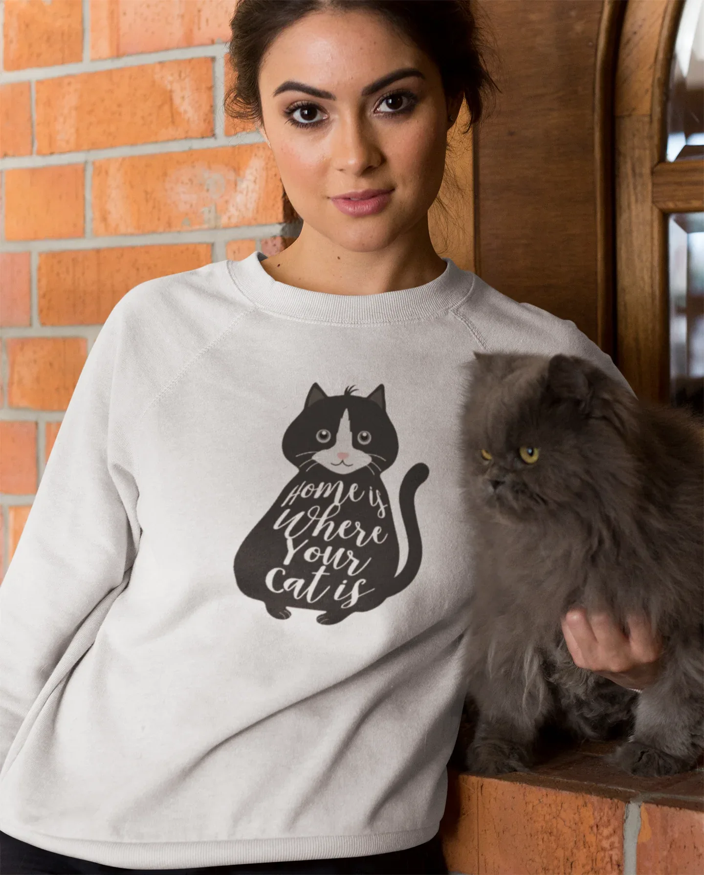 “Home Is Where Your Cat Is” Sweatshirt - Alley Crafters