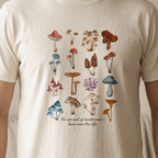 Mushroom T-Shirt – Vintage Botanical Fungi Print - #AlleyCrafters