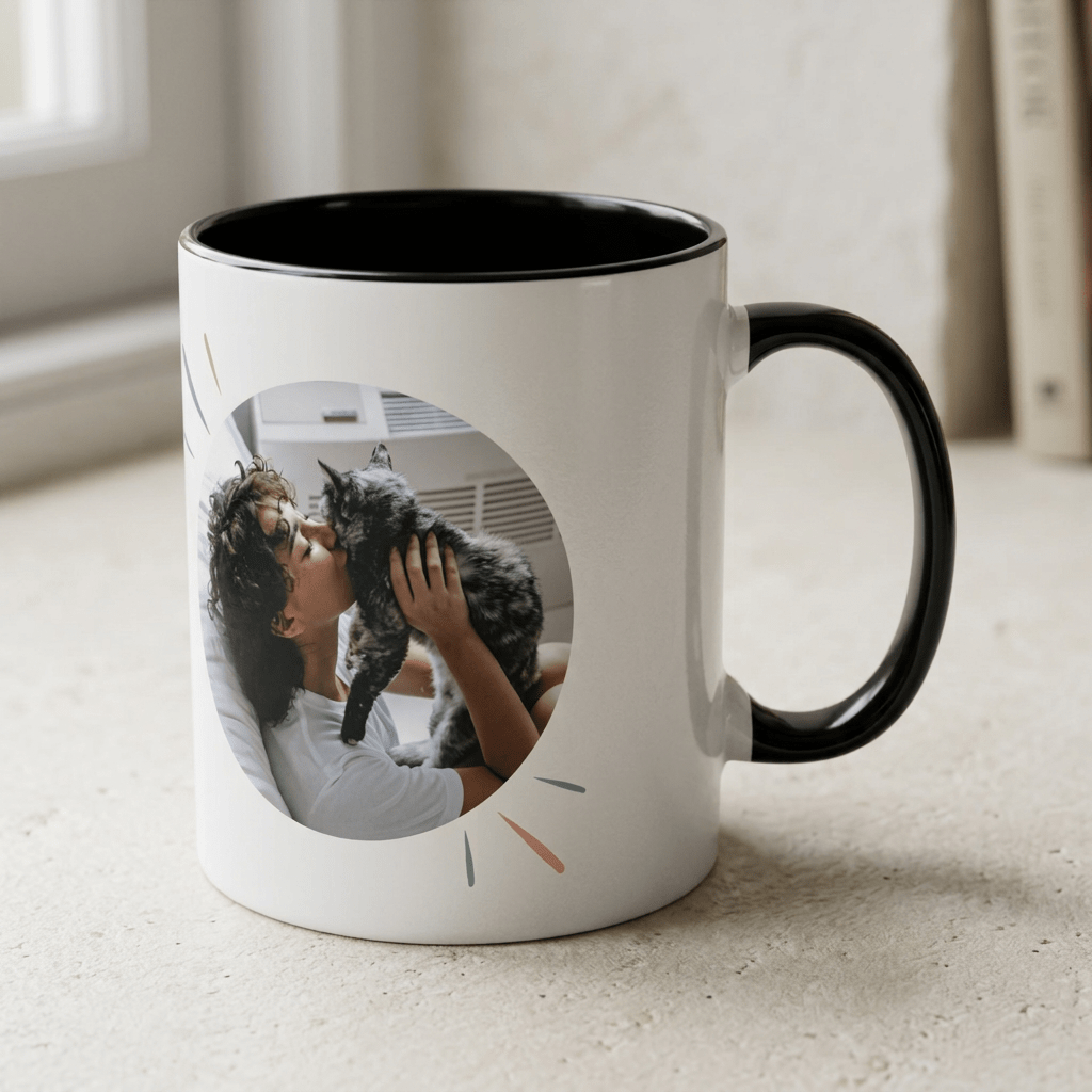Personalised Cat Photo Mug – All I Need Is Caffeine and My Cat - #AlleyCrafters