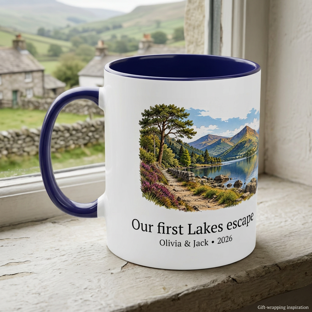 Premium cottage-window mug mockup