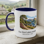 Premium cottage-window mug mockup