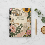 Premium mockup of the Freya notebook on marble