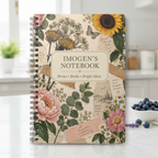 Premium mockup of the Imogen notebook on a kitchen table