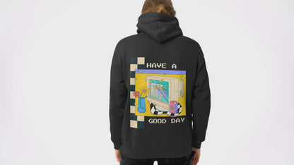 Retro Hooded Sweatshirt - 'Have A Good Day' Unisexx
