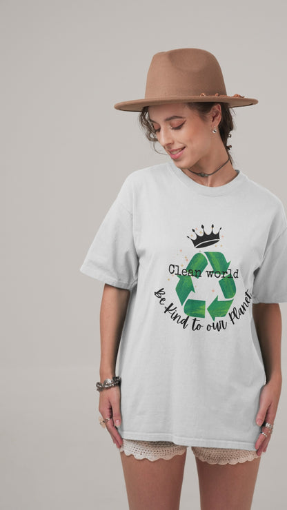 Eco-Friendly Crown T-Shirt, Protect Our Planet Tee, Green Awareness Shirt, Unisex Softstyle, Earth Day Gift