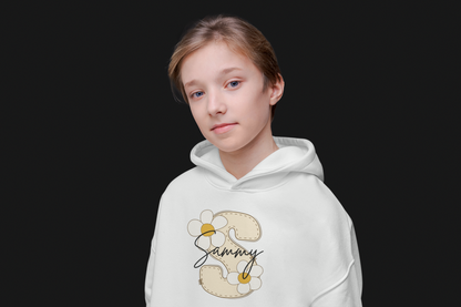 Summer Vibes Kids Hoodie personalised with Floral Design