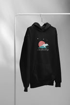 Black hooded sweatshirt on hanger, No Bad Days front print