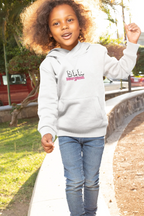 Kids white hoodie with Arabic name and pink “Zara” chest print