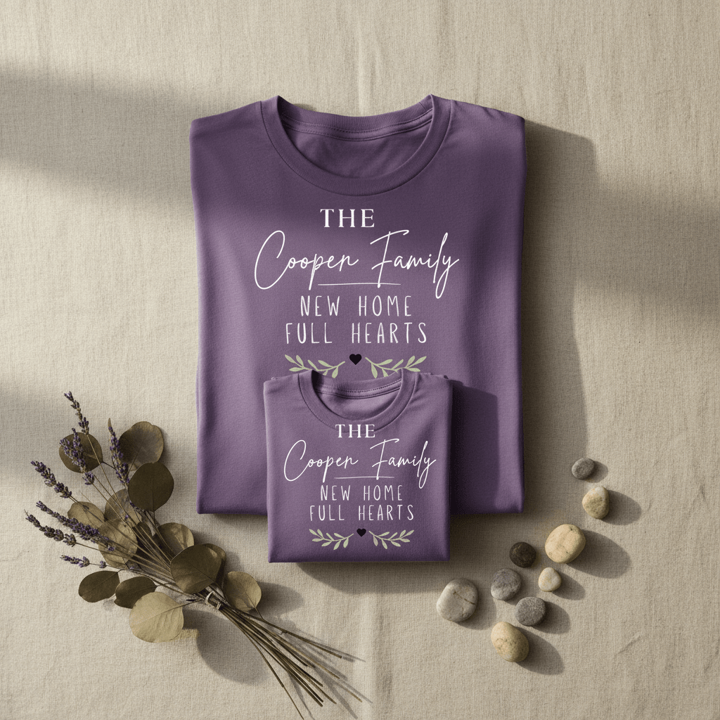 Personalised 'The [Name] Family' New Home T-Shirt | Housewarming Gift - AlleyCrafters