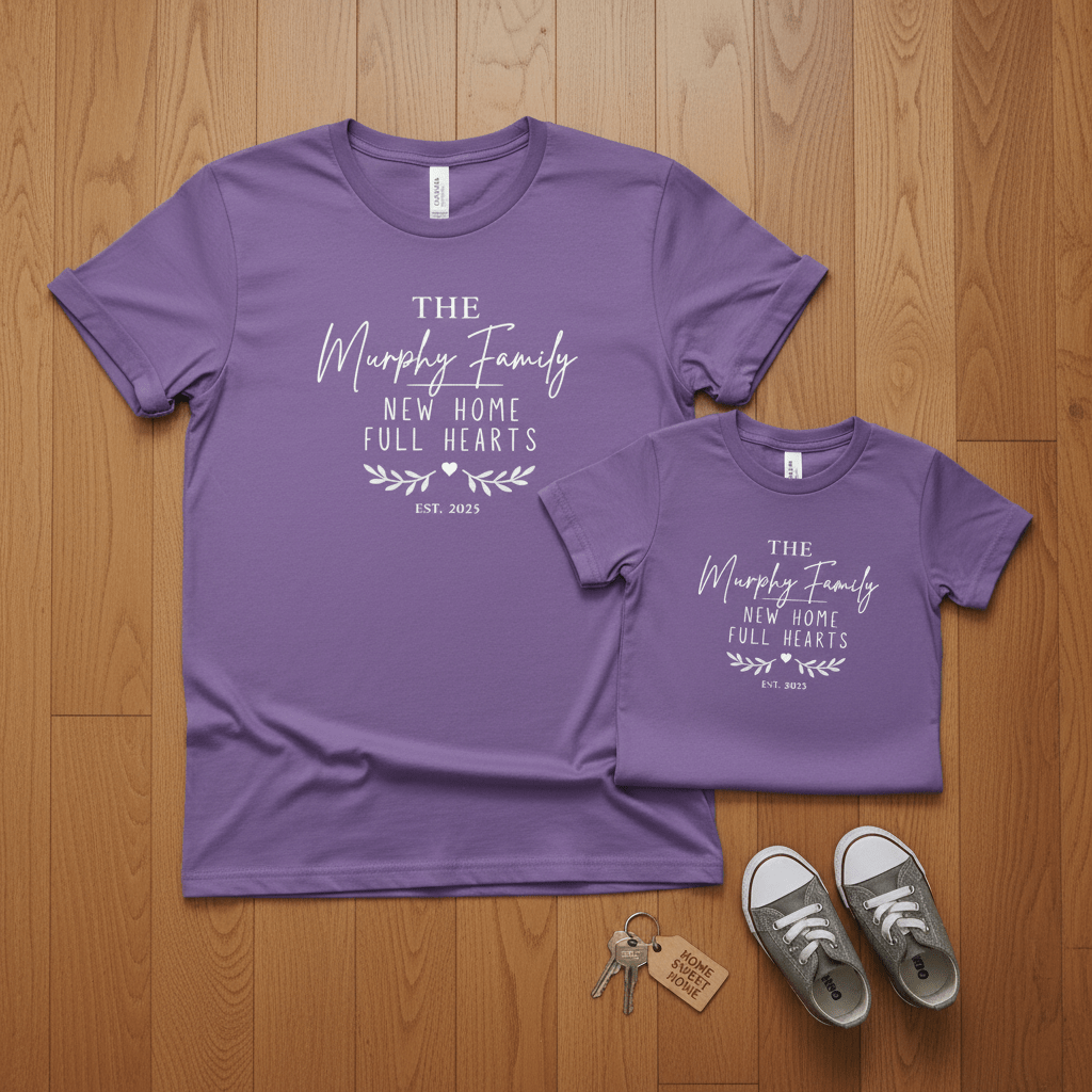 Kids' Personalised 'The [Name] Family' New Home Tee | Housewarming Gift - AlleyCrafters