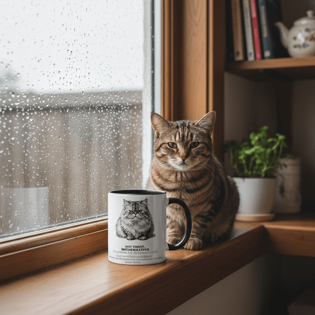 Not Today Motherfluffer Mug | Funny Cat Coffee Cup | Sarcastic Gift - AlleyCrafters