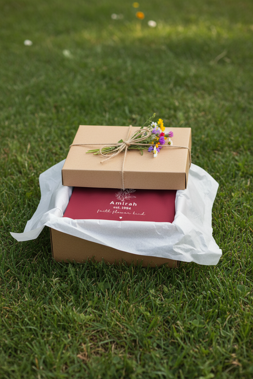 Red — Gift Wrapped — Grass