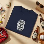 Navy crewneck graphic T-shirt with Reel Cool Dad logo and EST. 2024