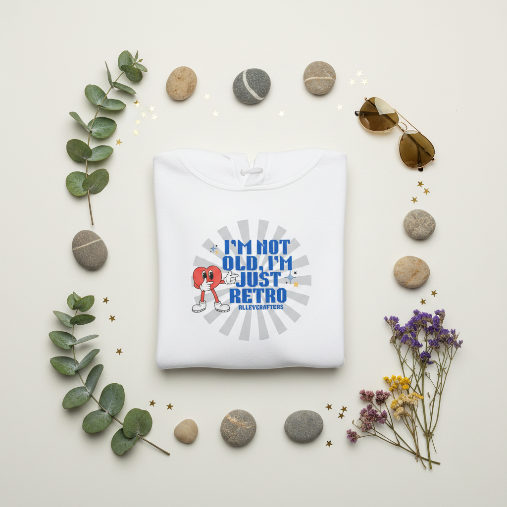 Retro Hoodie Flat Lay 4