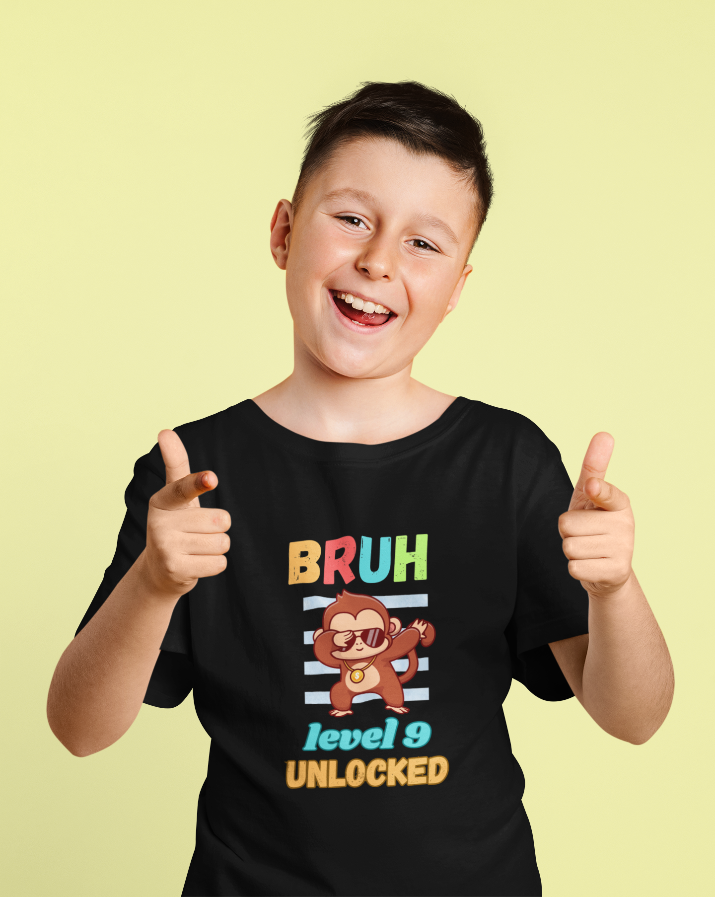 Kids Gaming Tee - BRUH Level (Age) Unlocked