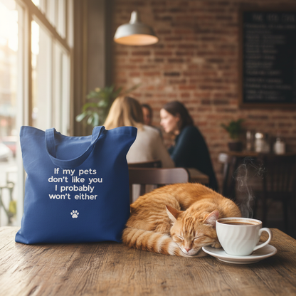 Royal Blue Bag Café Cat