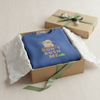 Blue sloth graphic sweatshirt in gift box with “DON’T RUSH ME” front print