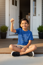 Royal blue kids tee lifestyle