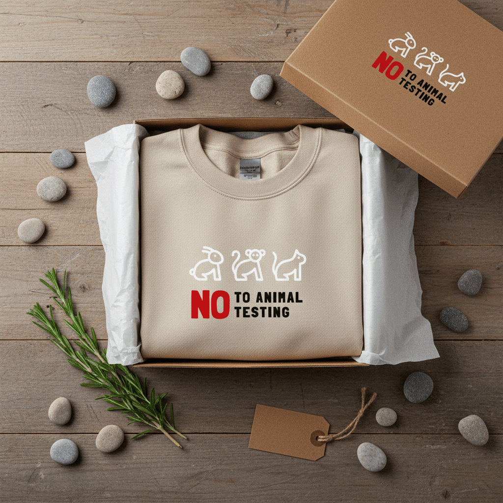 No to Animal Testing Sweatshirt | Cruelty-Free Statement Jumper - AlleyCrafters
