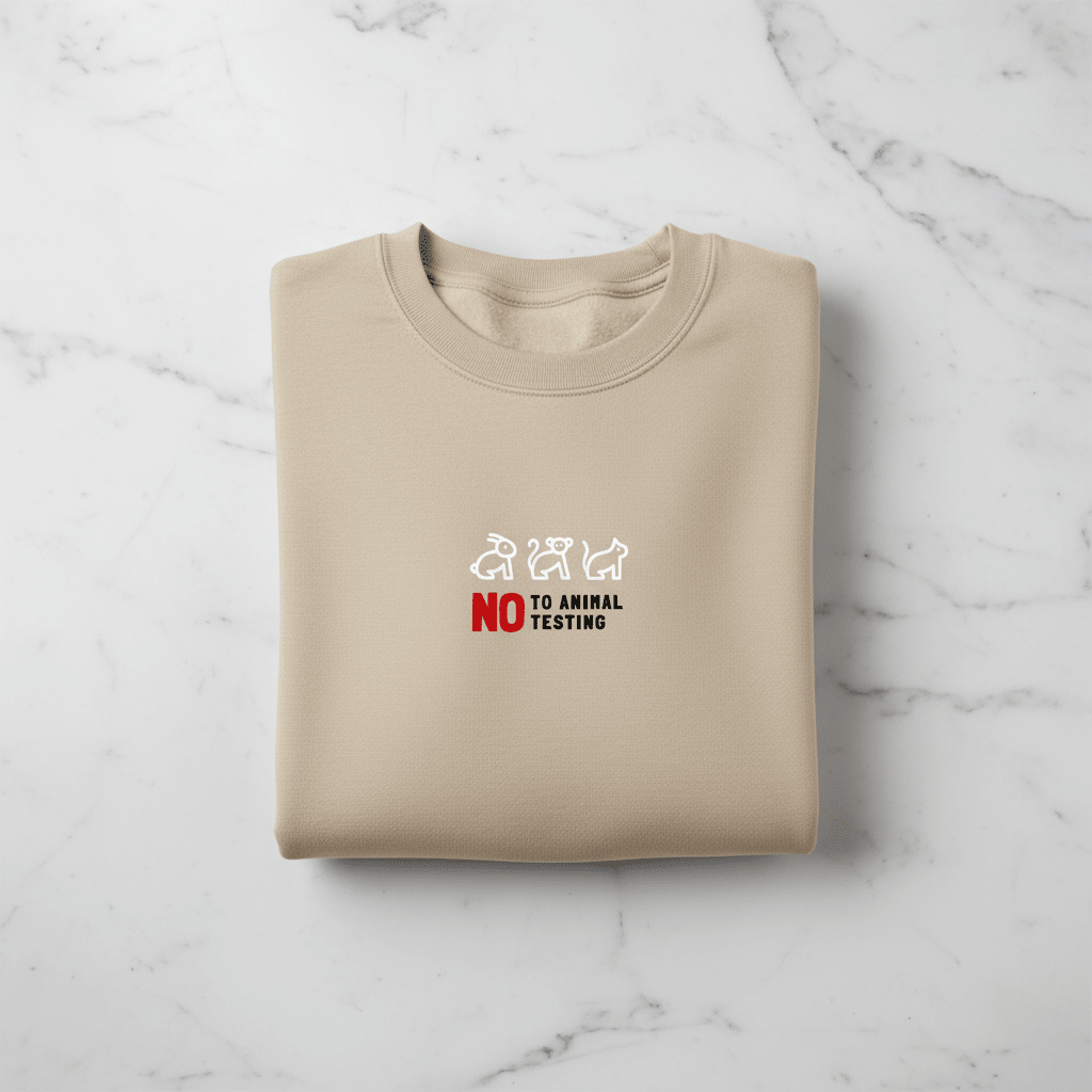 No to Animal Testing Sweatshirt | Cruelty-Free Statement Jumper - AlleyCrafters
