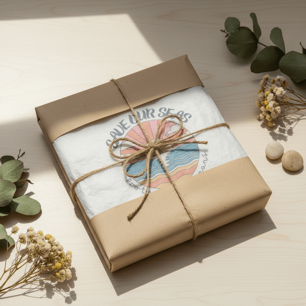 Save Our Seas T-Shirt | Retro Sunset Ocean Conservation Tee UK - AlleyCrafters