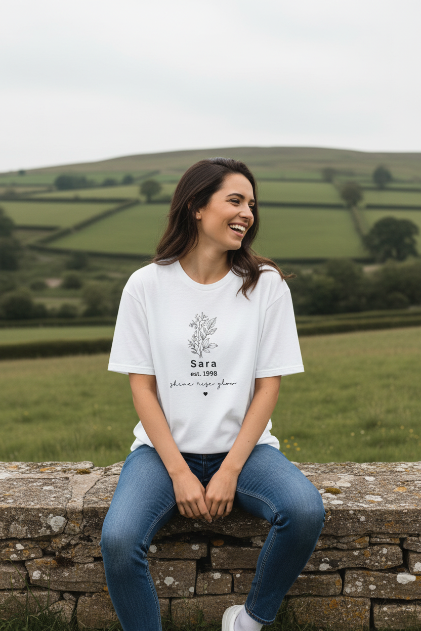 Sara — British countryside stone wall — small print
