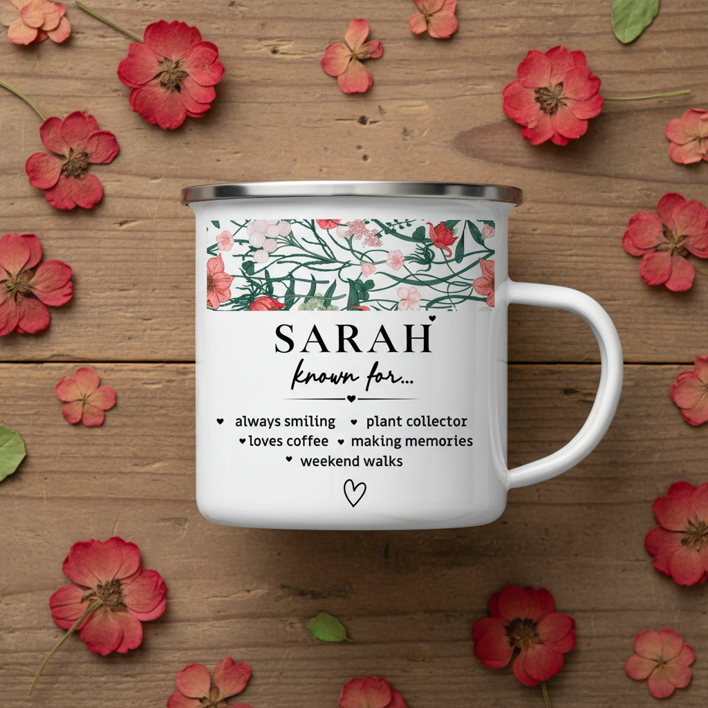 Sarah – Red Floral Flat Lay