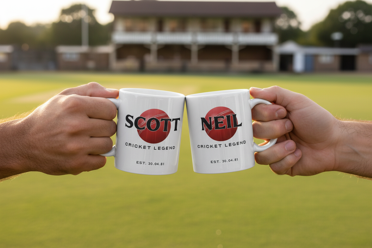Scott and Neil Cricket Mug