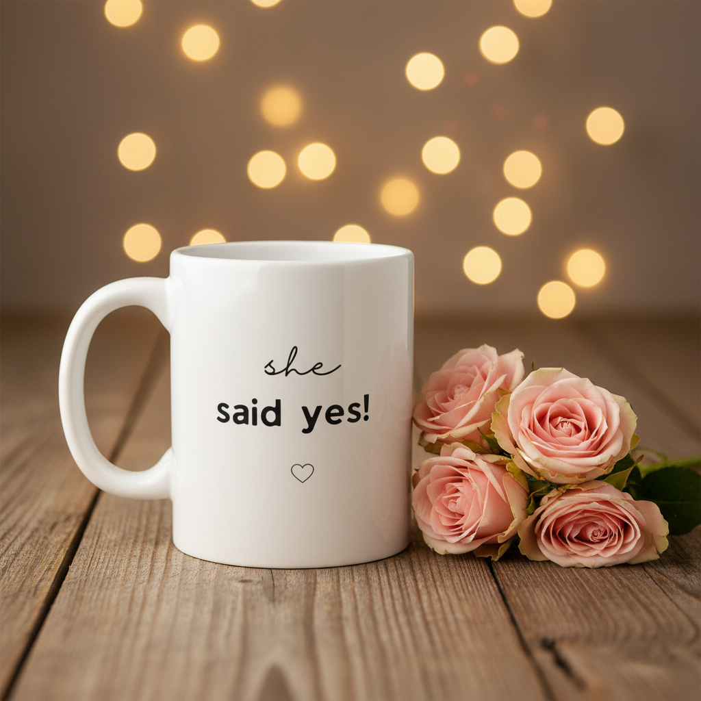 She Said Yes — roses & fairy lights