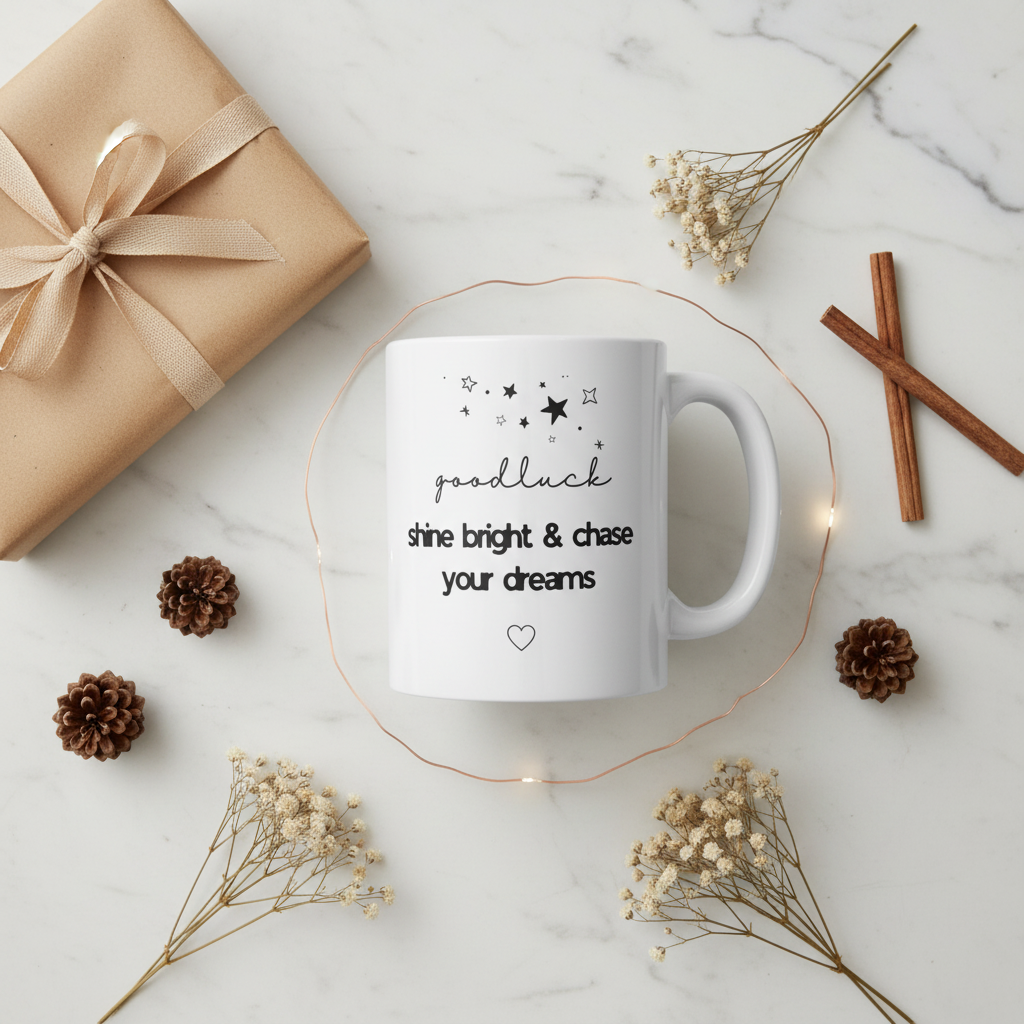 Shine Bright Mug — Gift Flatlay