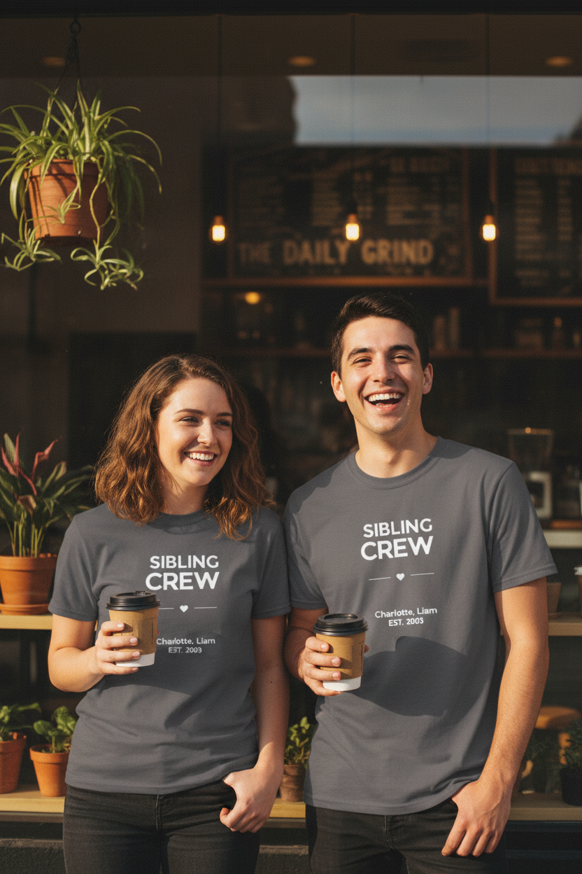 Sibling Crew — charcoal café duo