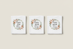 Set of three white birthday T-shirts: 21st Olivia, 30th Sarah, 40th Emma